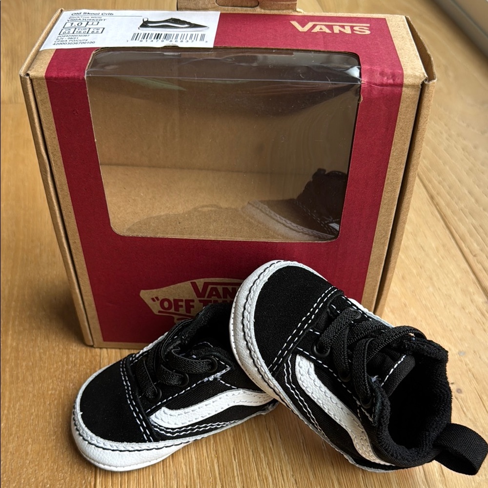 Vans Kids Baby Black and White Sneakers